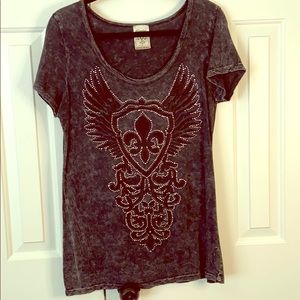 Rhinestones & wings sexy vintage t-shirt - XL